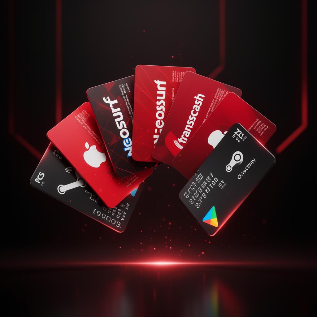 Cartes prépayées Transcash, PCS, Neosurf, Paysafecard, Steam, iTunes, Google Play